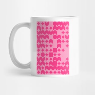 Girly Pinkish Geometric Pattern - Flowers & Stars #6 Mug
